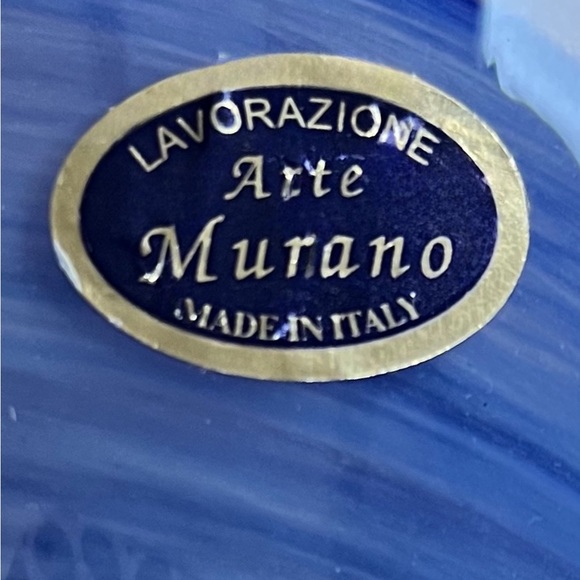 Murano Glass (Lavorazione) Cobalt Blue Dish from Italy - 17” x 9” x 3.5” - Picture 5 of 5